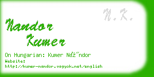 nandor kumer business card